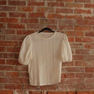 Women's White Eyelet Blouse